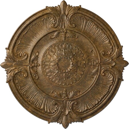 Ekena Millwork Attica Acanthus Leaf Ceiling Medallion (Canopies up to 4 5/8"), 53 1/2"OD x 3 1/2"P, Rubbed Bronze CM53ATRZS